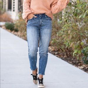 KanCan Acid Wash High Rise Mom Jeans